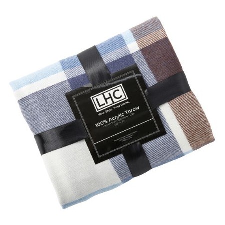 Hastings Home Soft Throw Blanket, Oversized, Luxuriously Fluffy, Vintage-Look, Cashmere-Like, Allure Plaid 689024YSQ